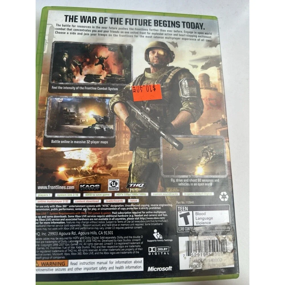 Frontlines Fuel of War - Microsoft Xbox 360 CIB tested working
